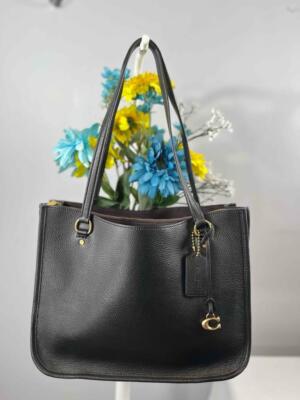 ★MCLANEE★ Tyler shoulder bag tyler COACH Tyler Black Pebbled Leather Carryall Shoulder Bag