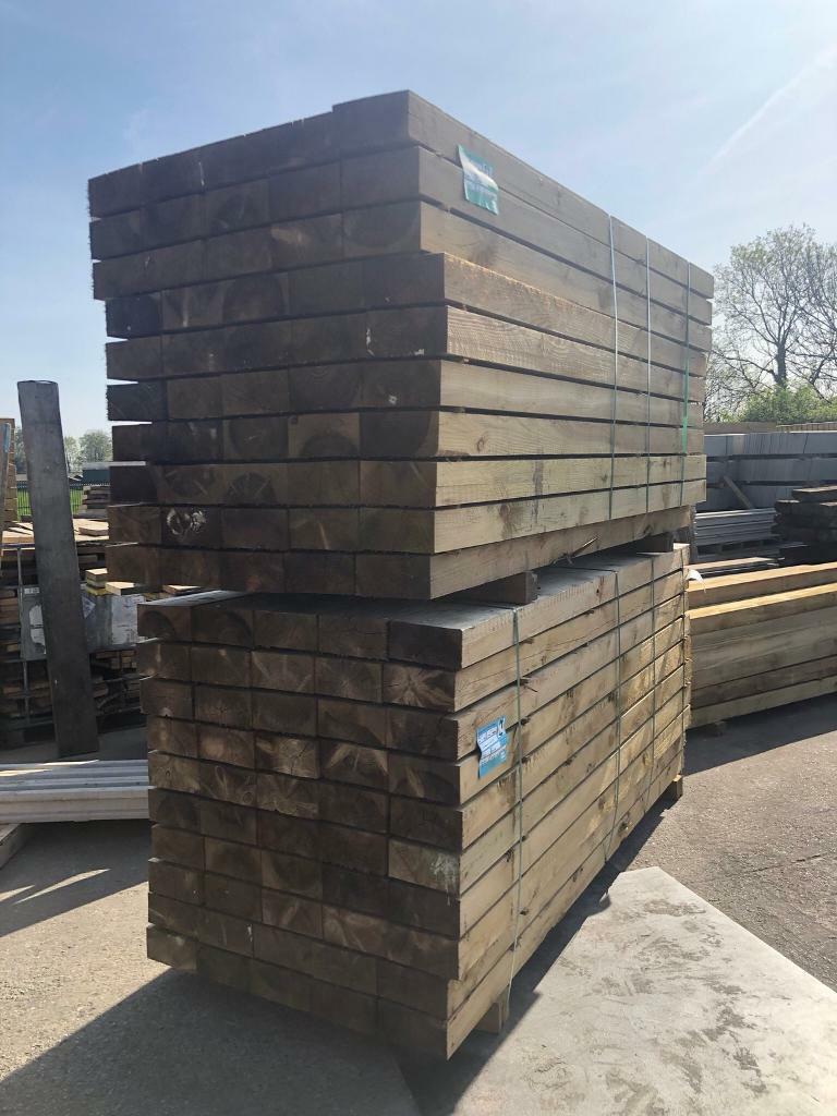 New Tanalised 195 X 95 X 2 4m Railway Sleepers In Hale
