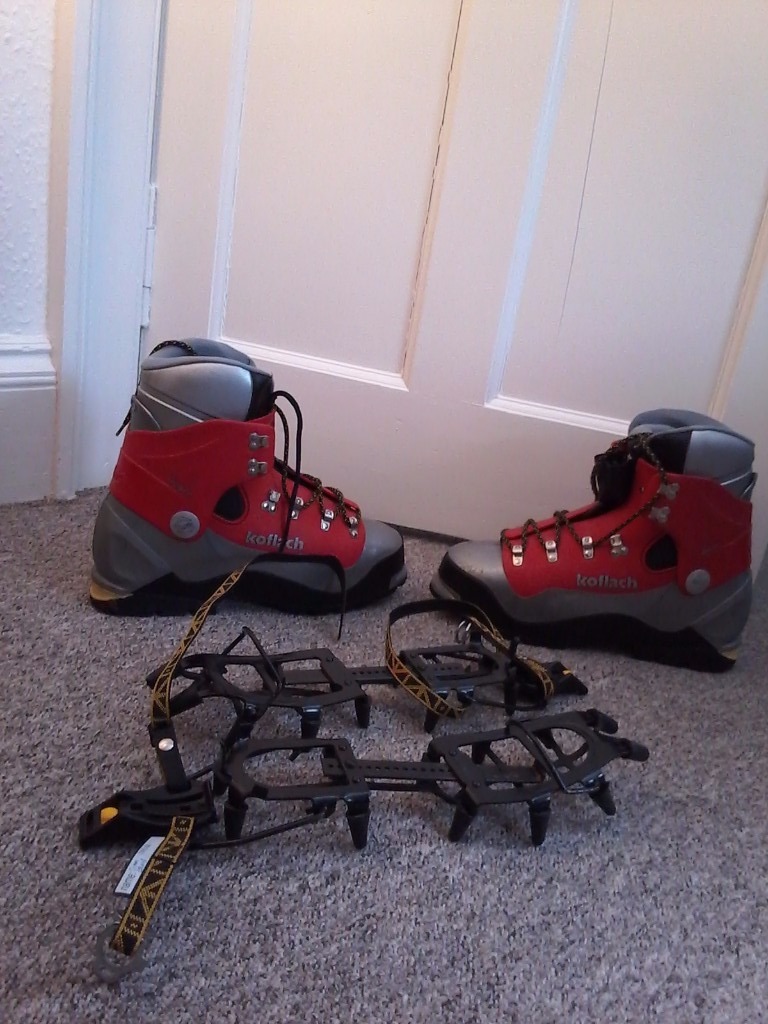 Koflach Degree plastic climbing boots size 13 with Charlet Moser Super