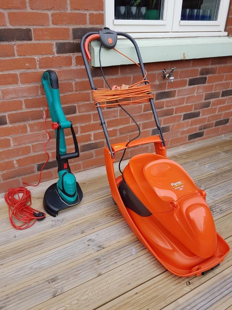 lawn mower and strimmer set b&m