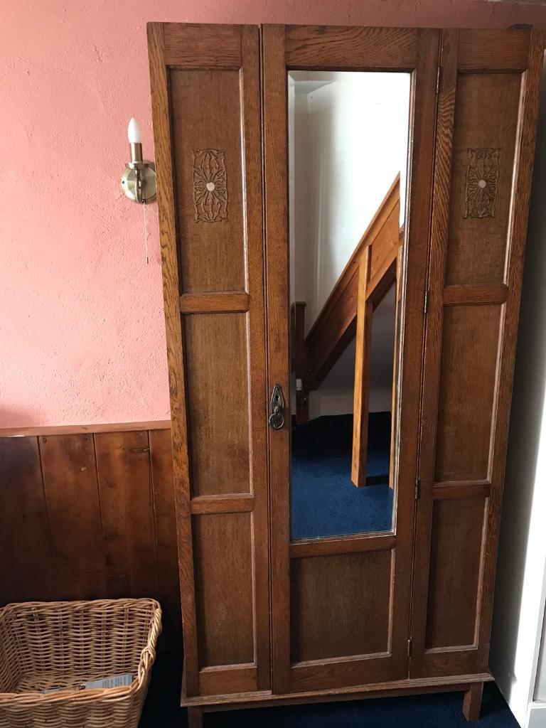 Old Antique Wooden Wardrobe With Mirror In Plymouth Devon Gumtree