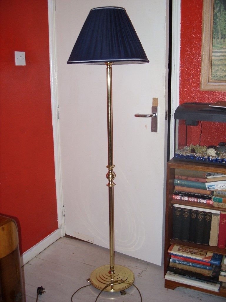 vintage retro midcentury brass standard floor standing lamp, of