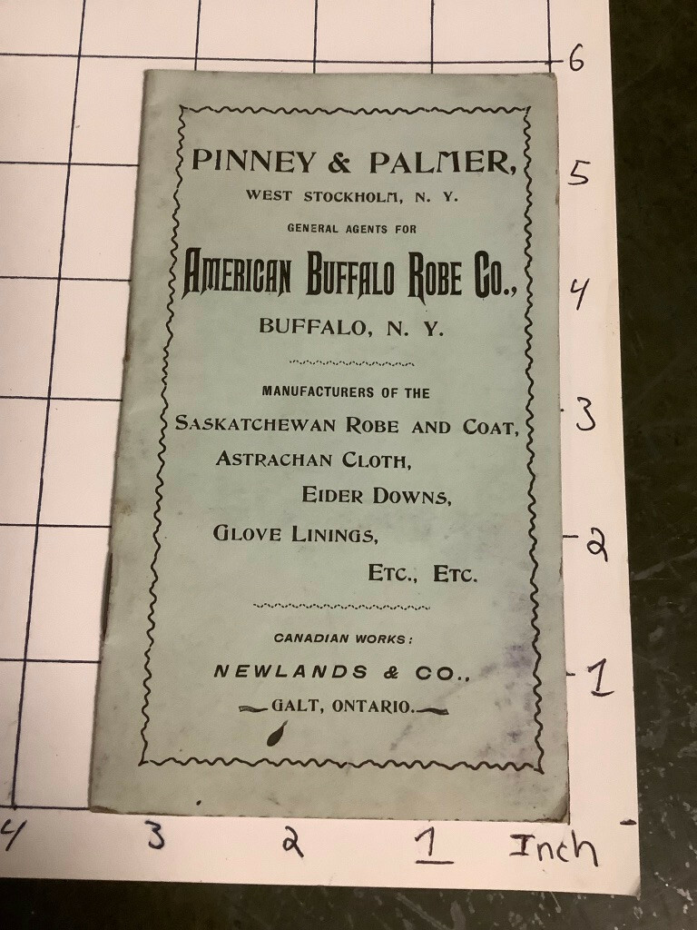 Original 1800's Pinney & Palmer AMERICAN BUFFALO ROBE 24pgs Saskatchewan Catalog