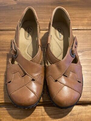 Clarks Women's Shoes Slip on Brown Leather Size 7 M, Never Worn FREE SHIPPING