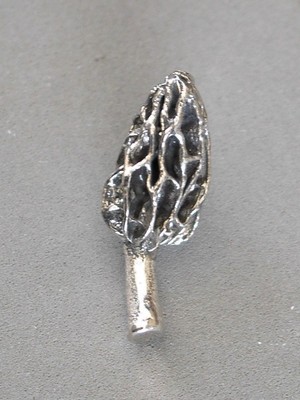 Sterling Silver Morel Mushroom Pin Medium Small Morels Hand Crafted