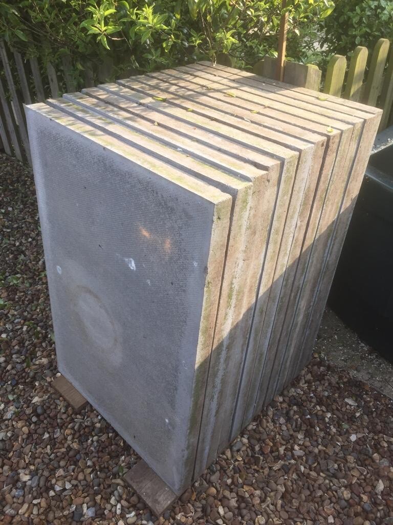12 Natural Pressed Concrete Slabs 900mm x 600mm x 50mm in Lowestoft
