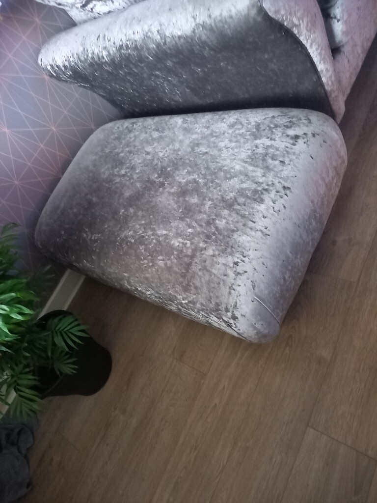 Large crushed velvet footstool in Ashington, Northumberland Gumtree