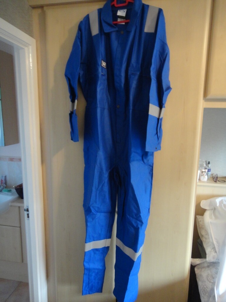 Work overalls size 50 inch Blue with reflective stripes flame retardant
