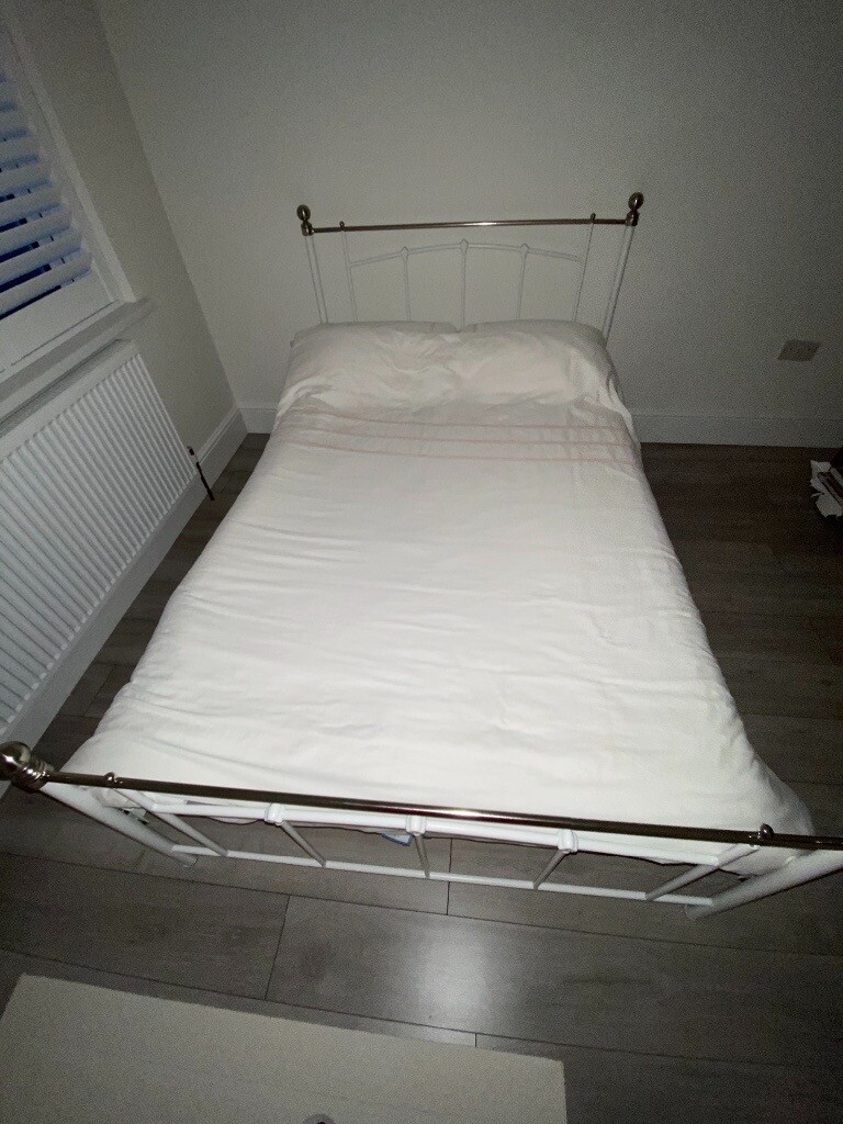 Whitesmall double bed frame with mattress in Redbridge, London Gumtree
