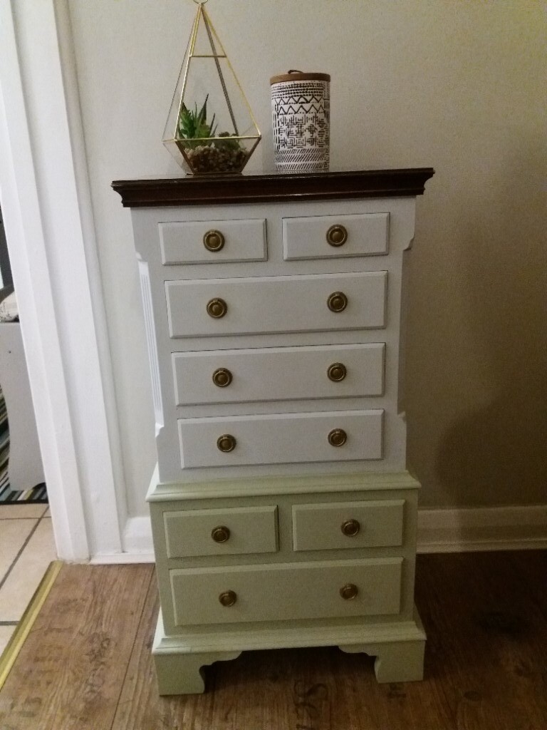 Petite Chest Of Drawers Upcycled In Cream Green In Hampshire
