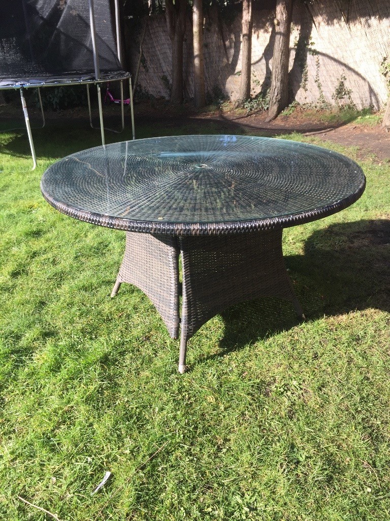 Garden brown rattan table in Liss, Hampshire Gumtree