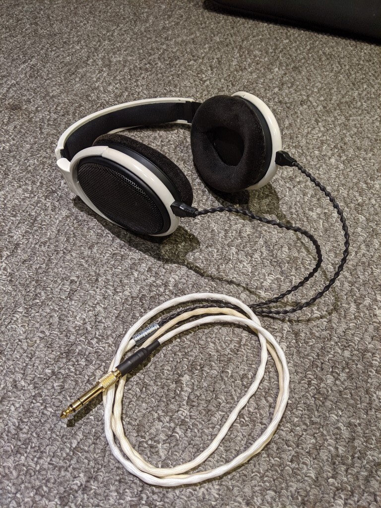 Sennheiser HD6xx (HD650) headphones with braided 8 core silver plated