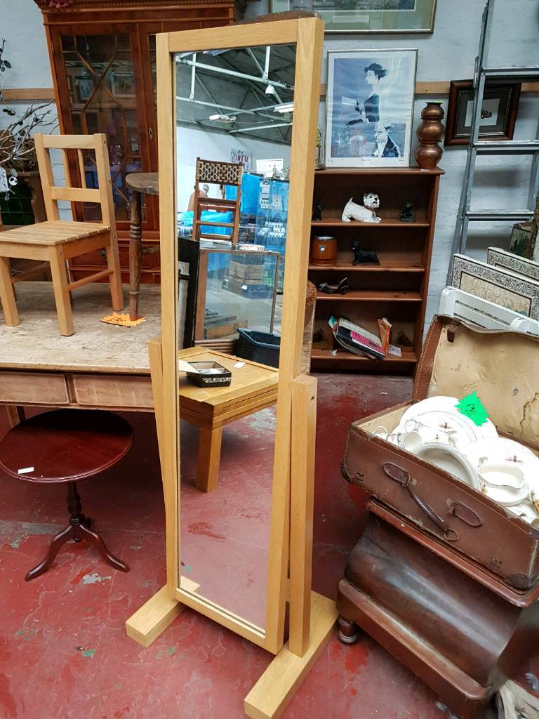 Solid oak free standing mirror in Newport Road, Cardiff Gumtree