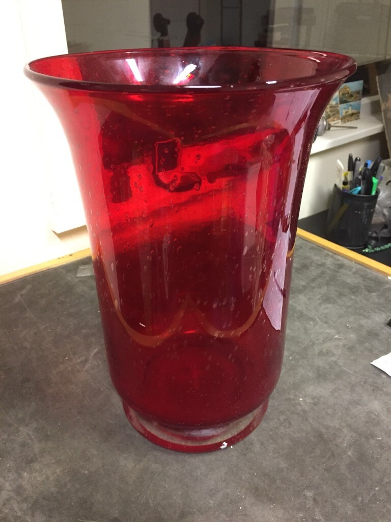 TALL RED GLASS VASE 30CM TALL in Darlington, County Durham Gumtree