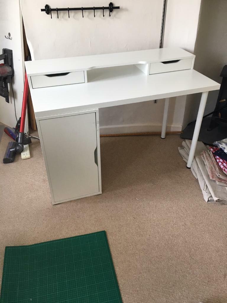 Ikea Linnmon Desk with drawer organiser and cupboard in Topsham