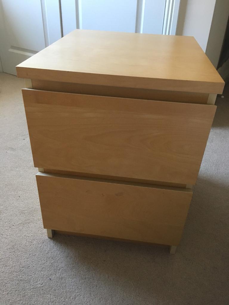 2 drawer bedside (Ikea malm beech) in Southampton, Hampshire