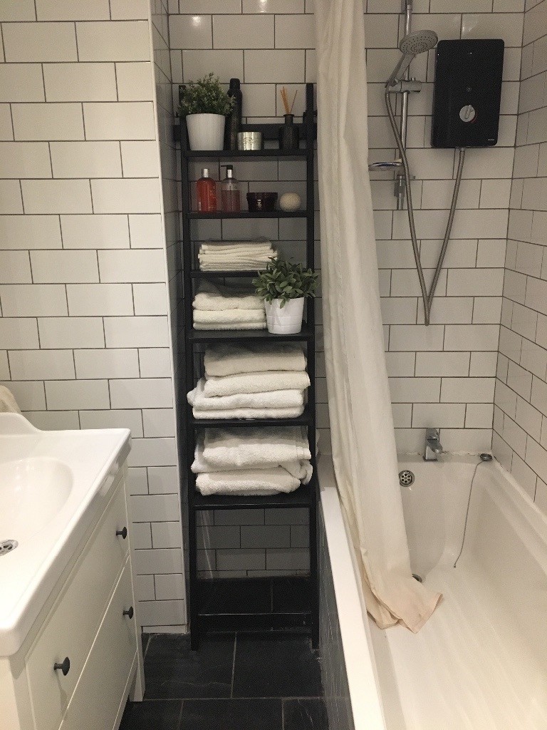 Ikea black leaning ladder shelves in Trowbridge, Wiltshire Gumtree