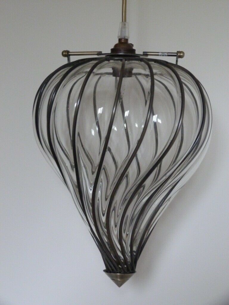 2 X John Lewis Verity Glass Ceiling Lights Lamp Shades Cost 100