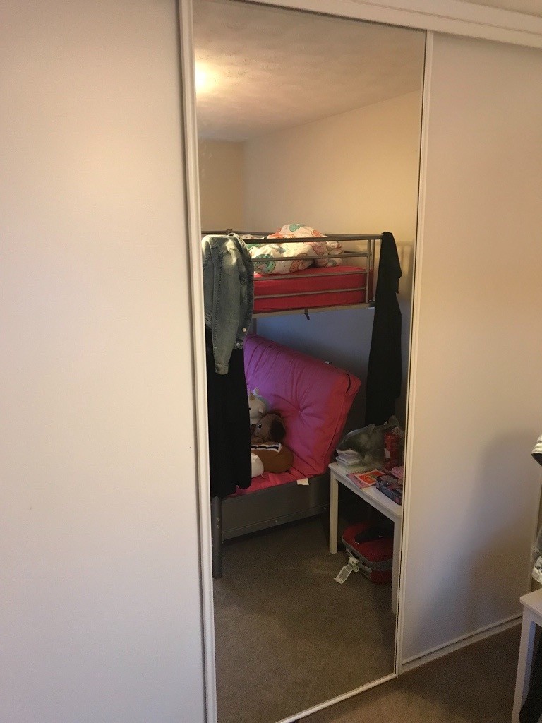 Sliding Wardrobe Doors With Glass Mirror And Tracks In Bromsgrove