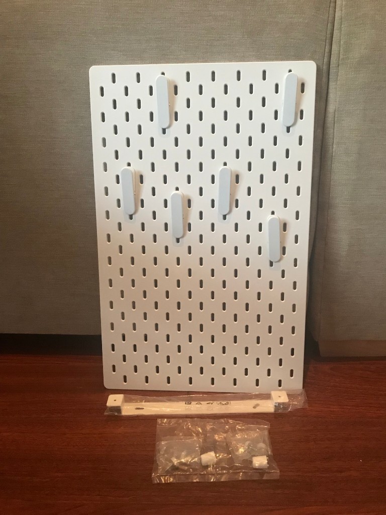 Ikea 'SKADIS' Pegboard with 6 pegs and wall fitting in Marylebone