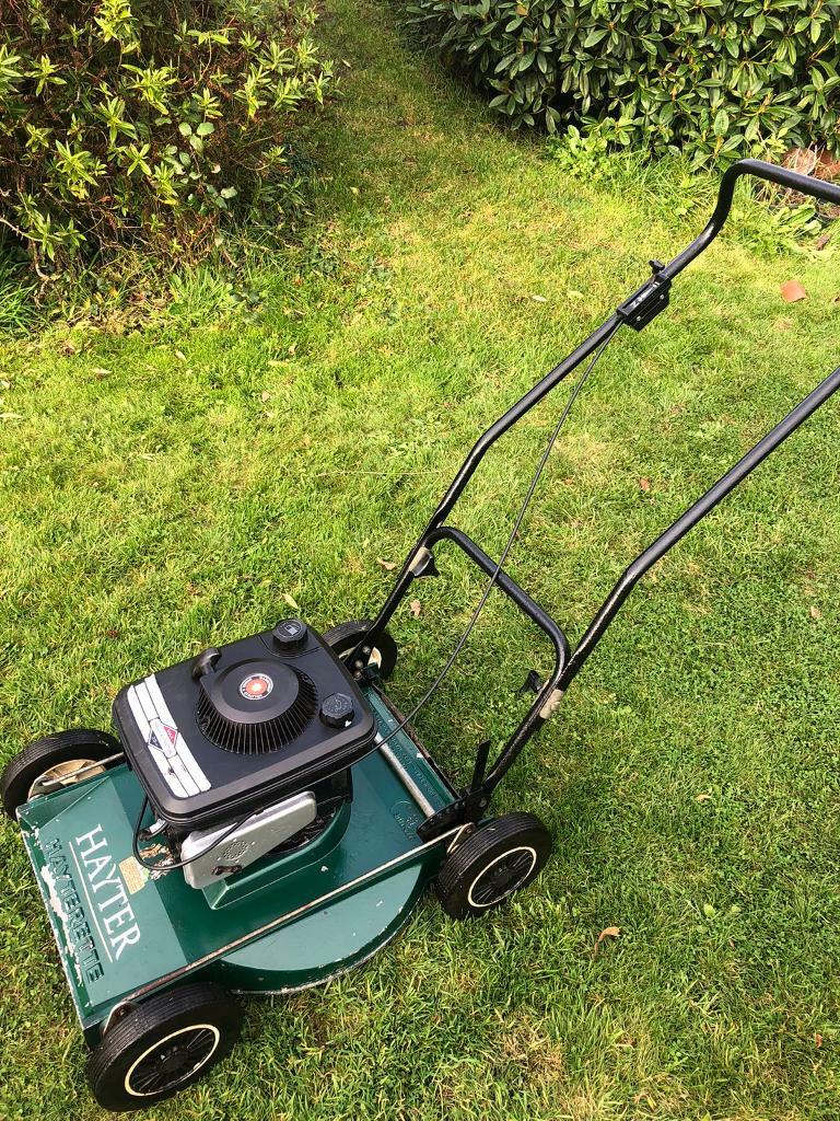 Hayter Petrol lawnmower alloy deck 19”cut serviced sharpened mulching