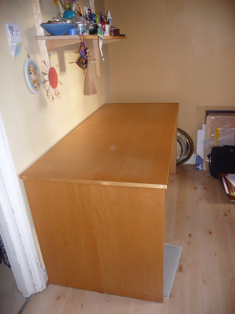 Ikea Anton Home Office Desk with 2 drawers, partially assembled with all screws and instructions