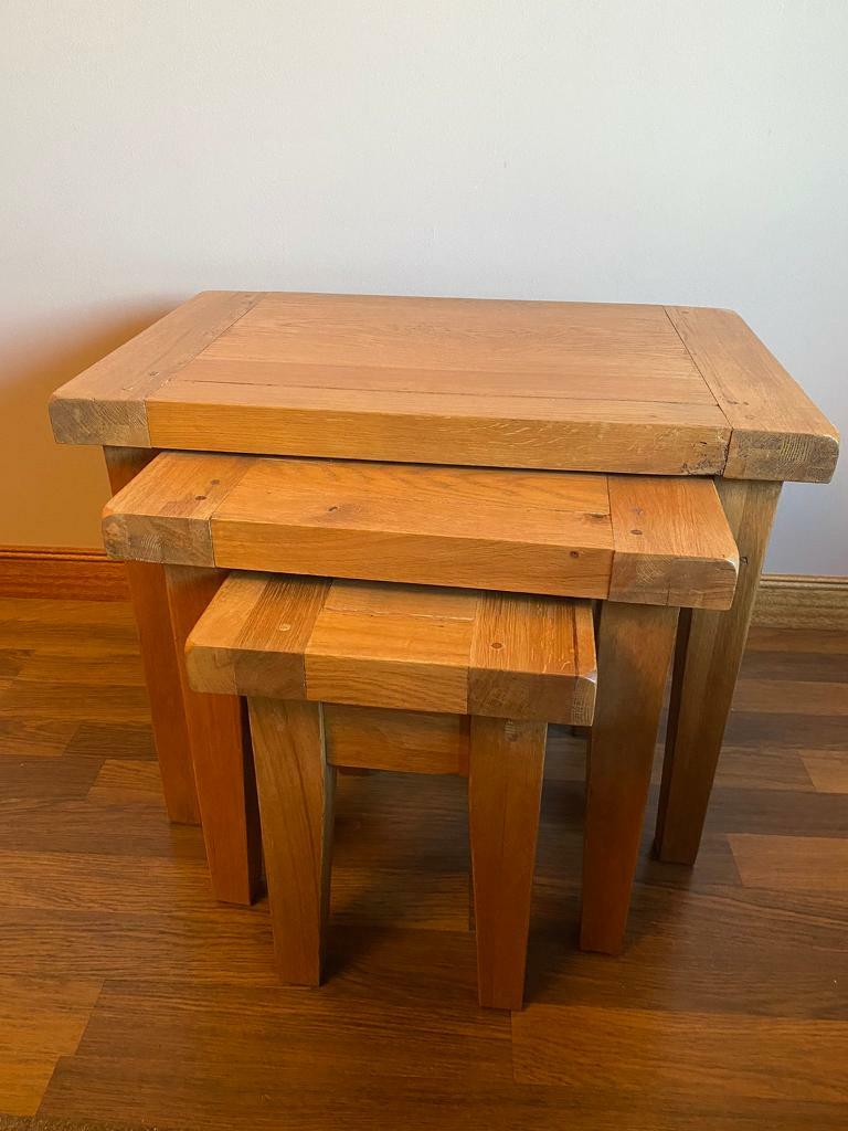 Rustic Oak Nest of Tables in Stonehaven, Aberdeenshire Gumtree