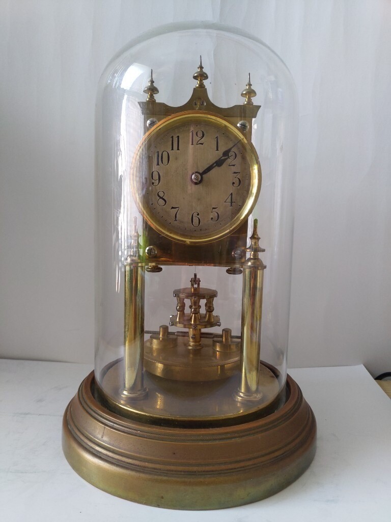 Antique Gustav Becker 400 day anniversary torsion clock under glass