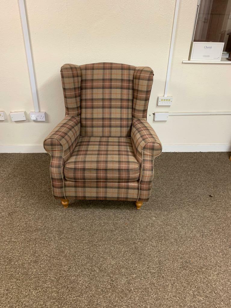 Next tweed tartan wingback armchair * free furniture delivery * in