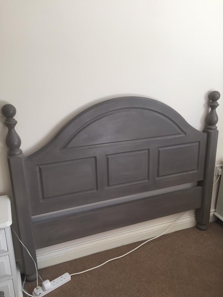 Double headboard grey Annie Slone chalk paint in Ruislip, London Gumtree