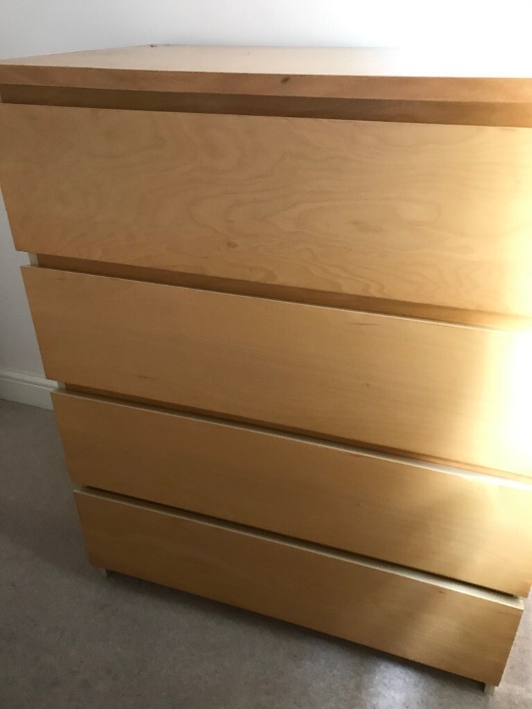 Ikea Malm Chest Of 4 Drawers Oak Veneer In Reading Berkshire