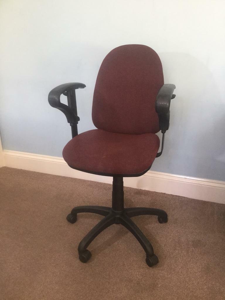 Maroon Office Chair with arms Adjustable Arms/Seat/Back Seat H max 21