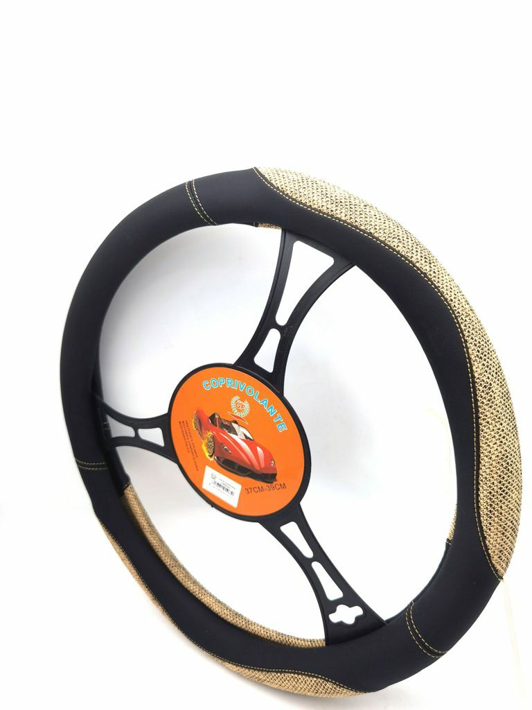 Coprivolante Copri Volante Auto Nero Beige 37-39cm Con Presa Comfort 02039 sus