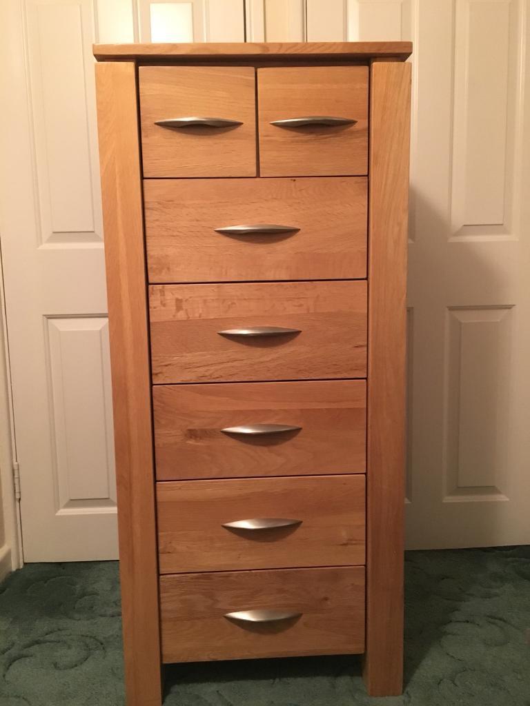 Galway Natural Solid Oak Tallboy Tall Drawers Oak Furniture Land in