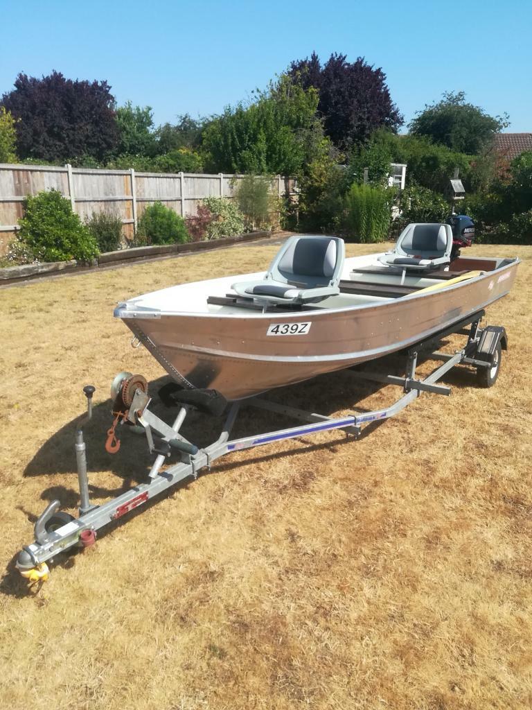 14ft aluminium fishing boat, trailer and more in Taverham, Norfolk