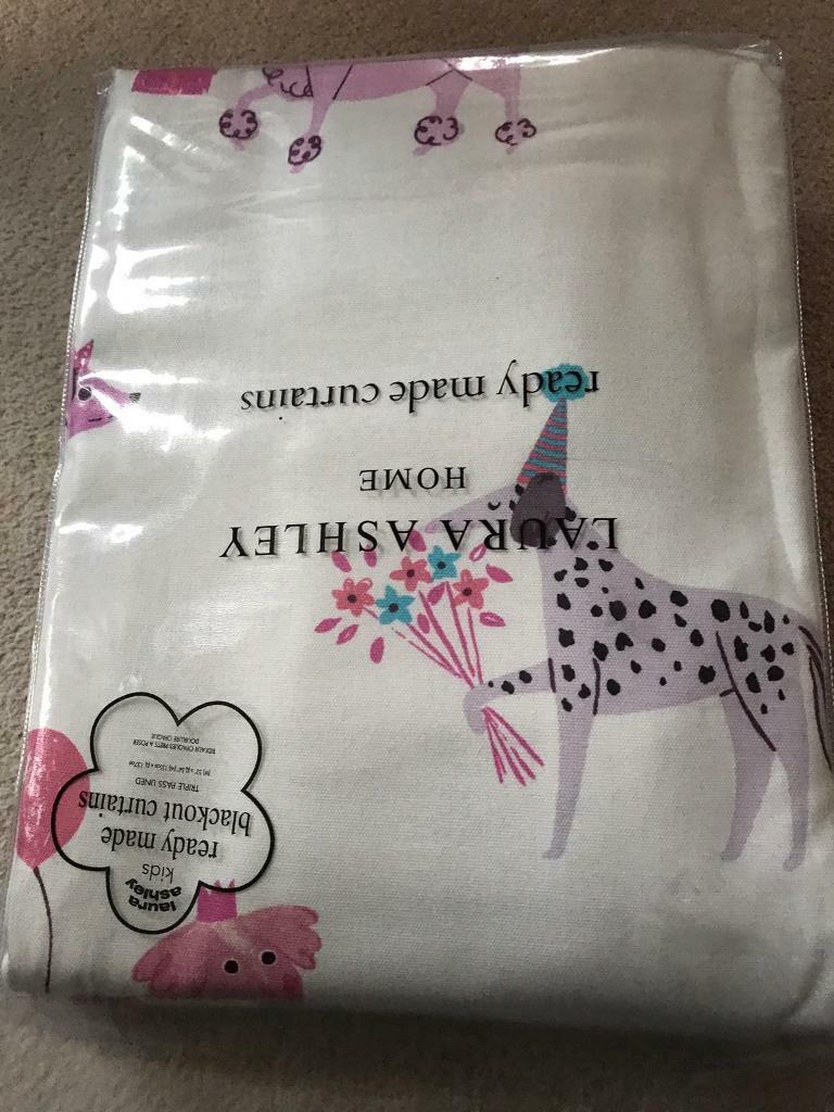 Laura Ashley Girls Curtains Black Out Lining Pets Party In Camberley
