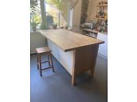 Ikea kitchen island with solid beech top