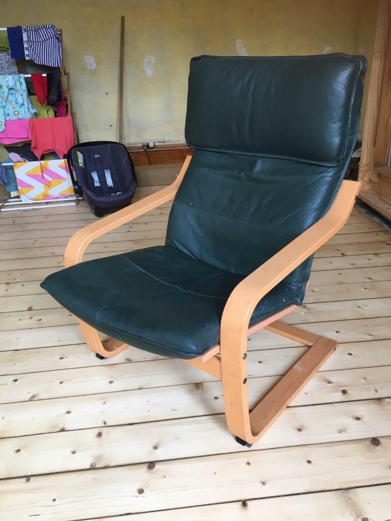IKEA arm chair - dark green leather | in Southside ...