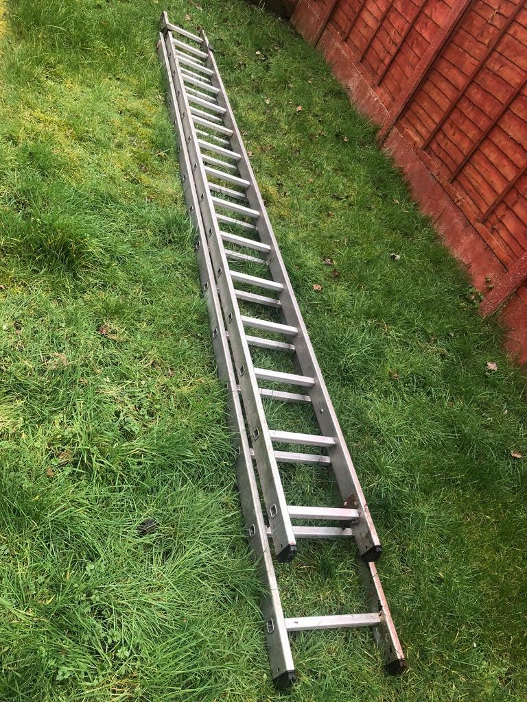 Hailo 14ft Extendable Aluminium Ladder Professional Double Extension