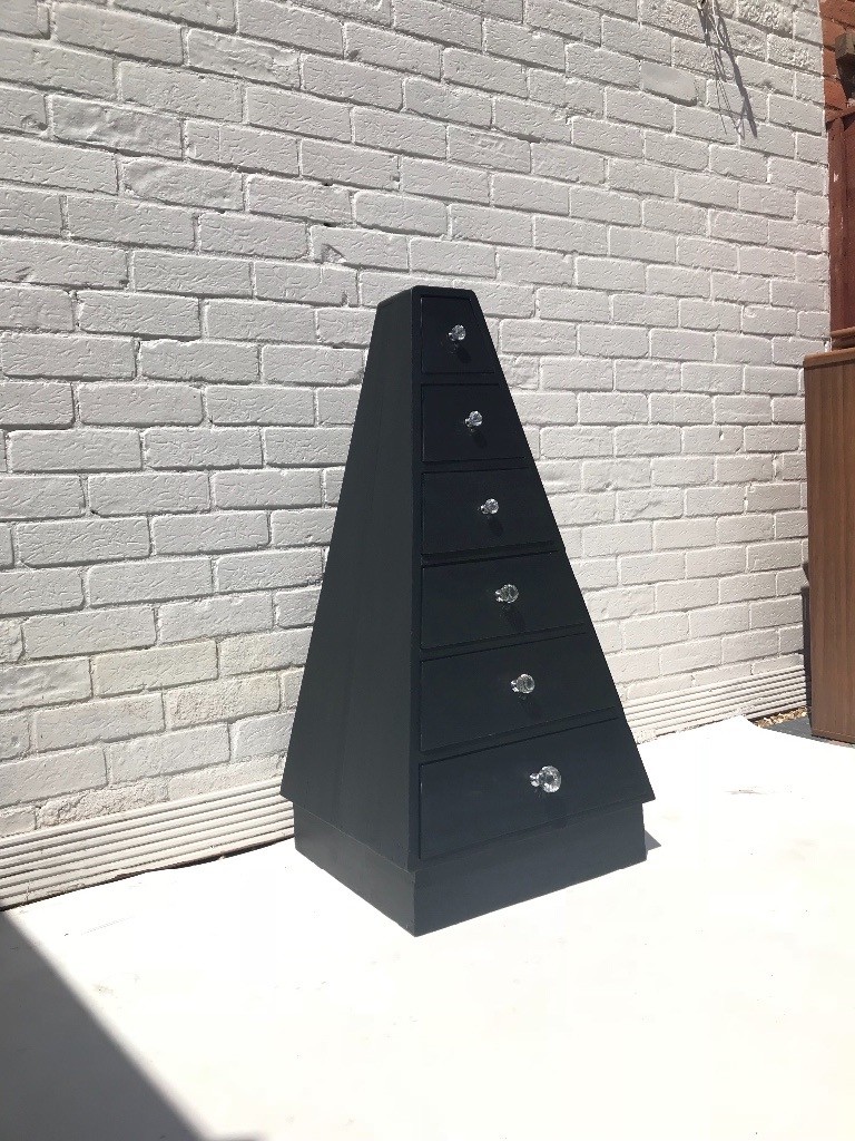 6 Drawer Chest Of Drawers Hardwood Prism Knobs Goth Pyramid In