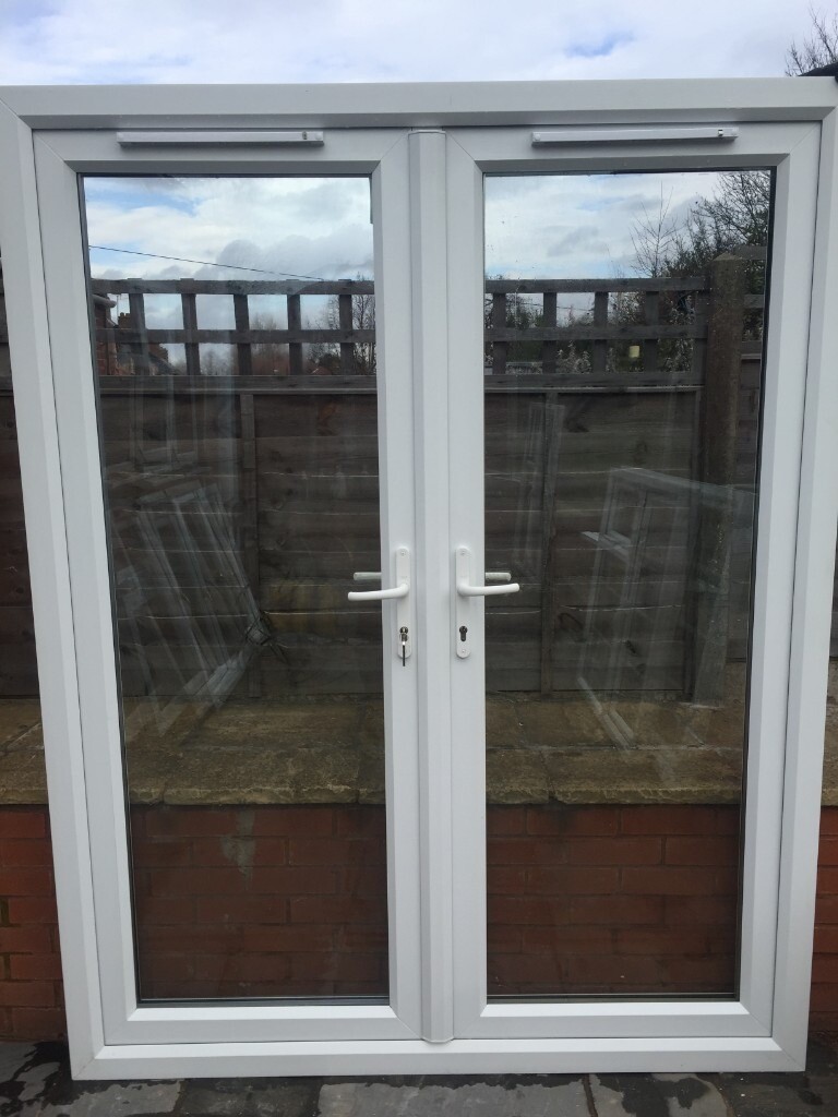 UPVC DOUBLE GLAZED FRENCH PATIO DOOR AIR VENTS 169cm W 213cm High Can deliver in Yardley