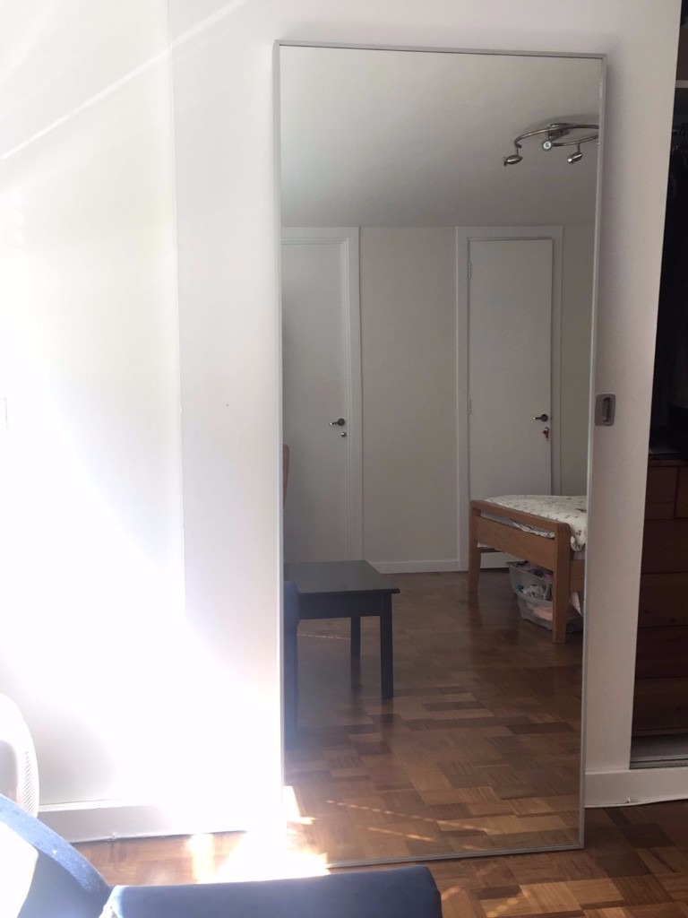 IKEA Large HOVET Sturdy Silver Full Length Wall Mirror in Crouch End