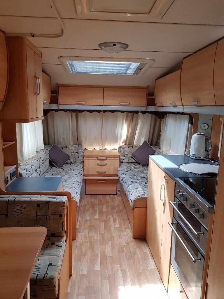 Sterling Europa 540 6 Berth Touring Caravan on Seasonal Pitch at Wem, Shropshire + awning + more