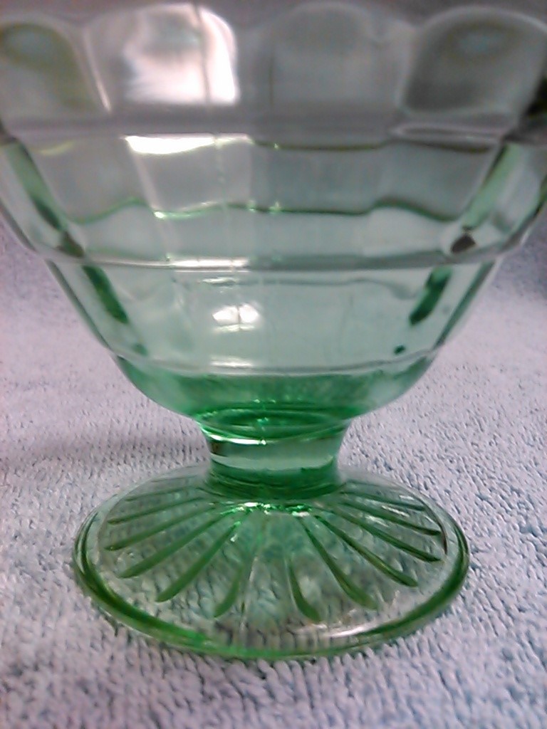 Vintage Green Depression Glass Dessert Cup