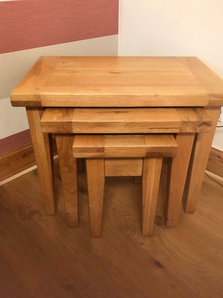 Solid Oak Nest of Tables in Sighthill, Edinburgh Gumtree