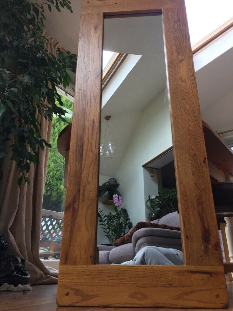 Solid Oak Full Length Wall Mirror 144cm x 54cm x 4cm in Spilsby