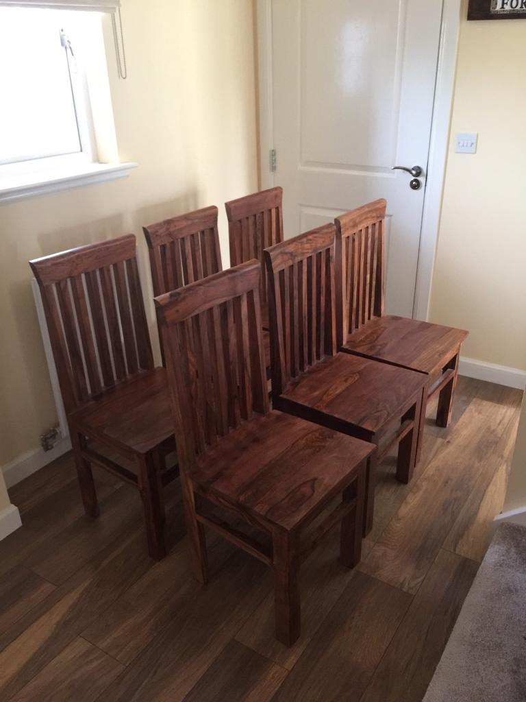 6 Myakka Delhi dining chairs Indian Rosewood 6 months old! in