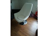 White leather chair