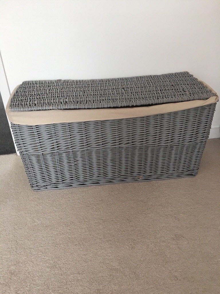 Large grey wicker storage box from next in Poole, Dorset Gumtree