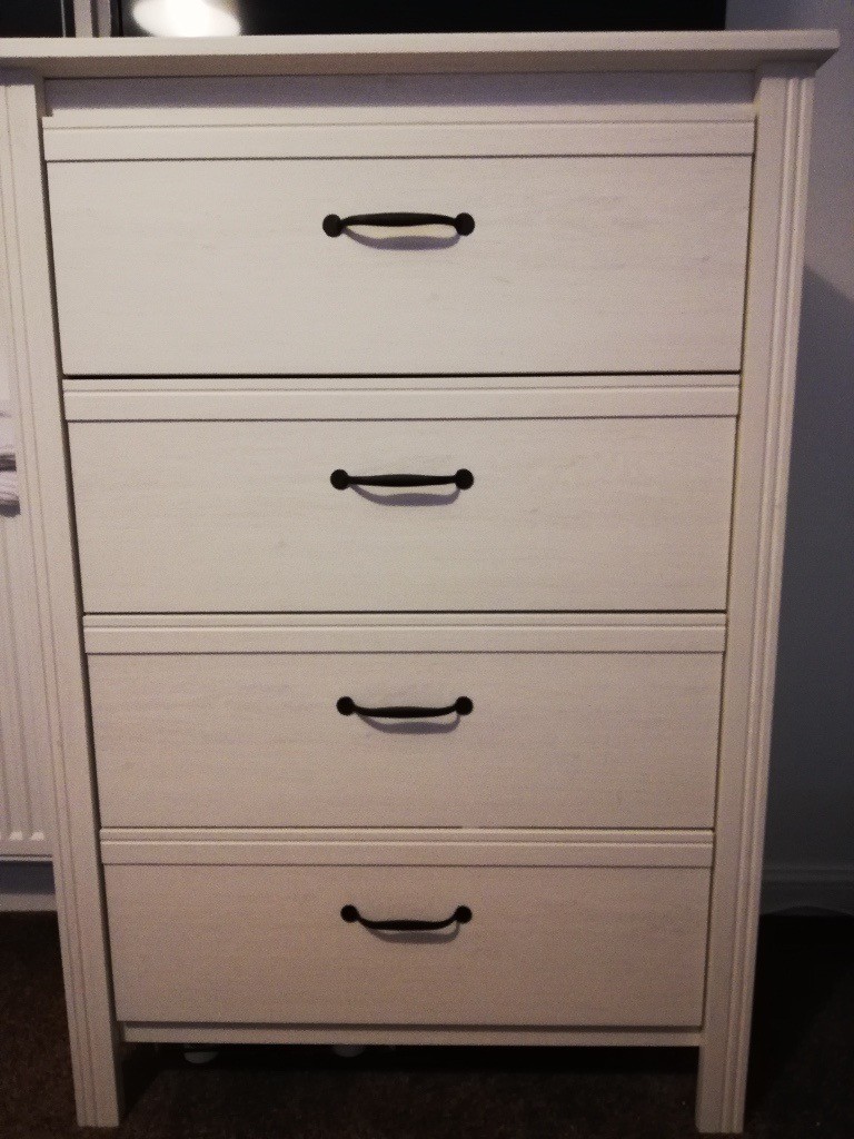 Ikea White Chest Of 4 Drawers Ready For Collection In